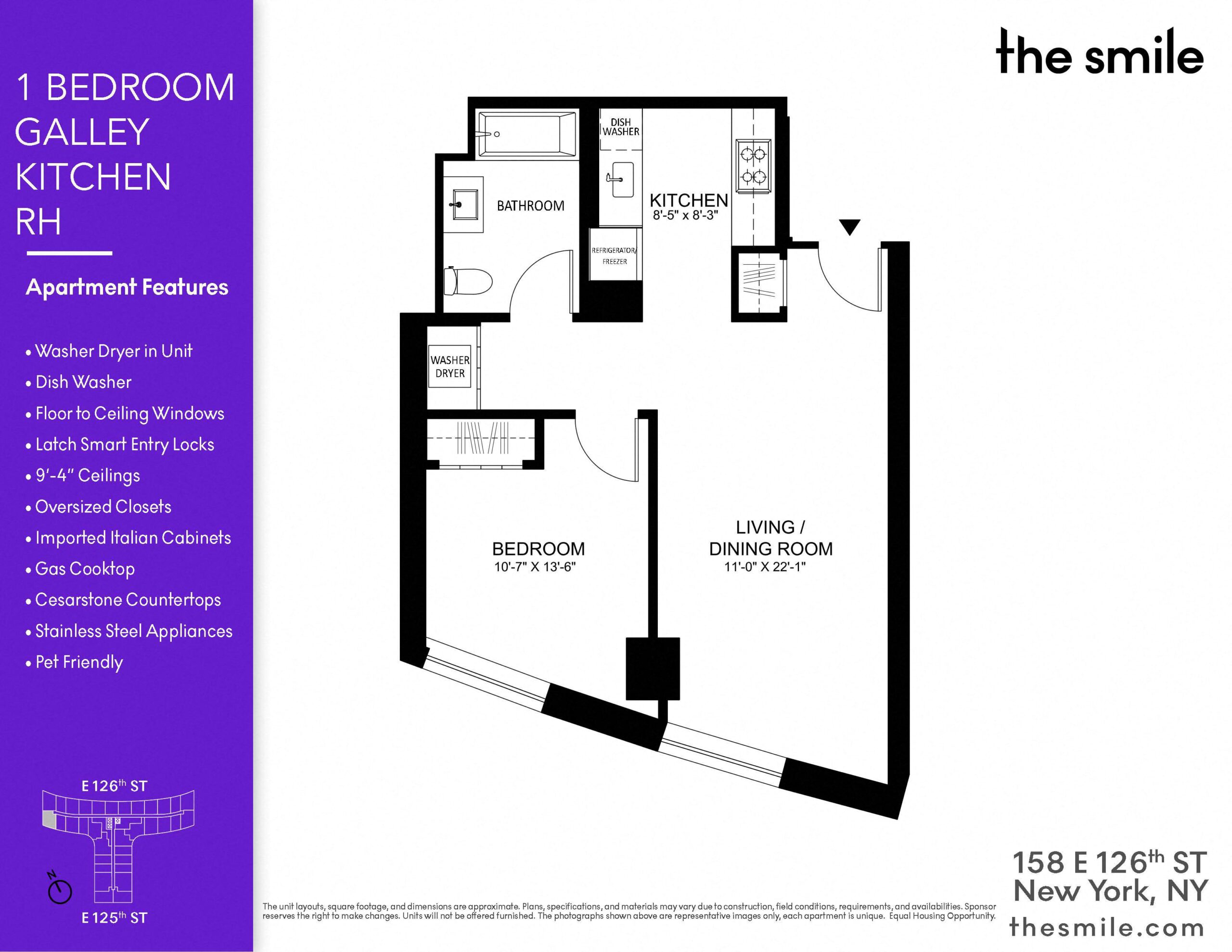 this floor plan is an approximation of a 1 bedroom galley kitchen rh floor plan