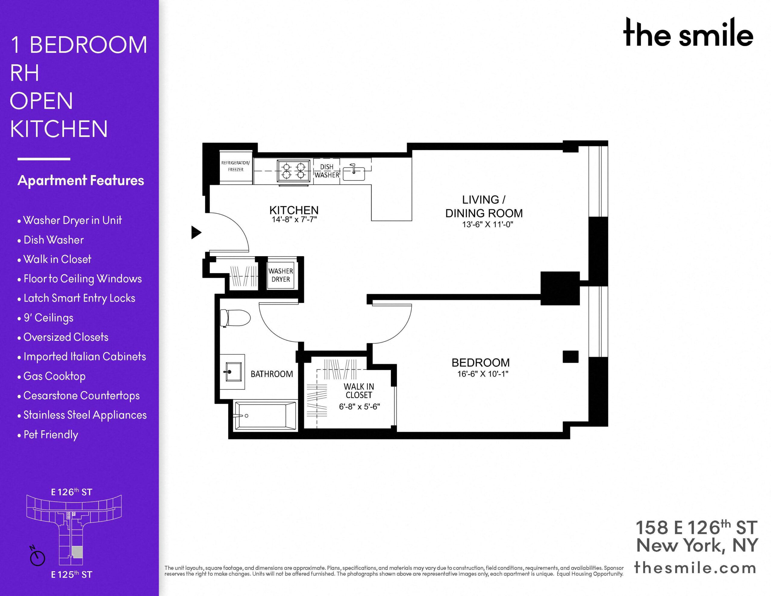 a floor plan of an open kitchen with a bedroom and a living room