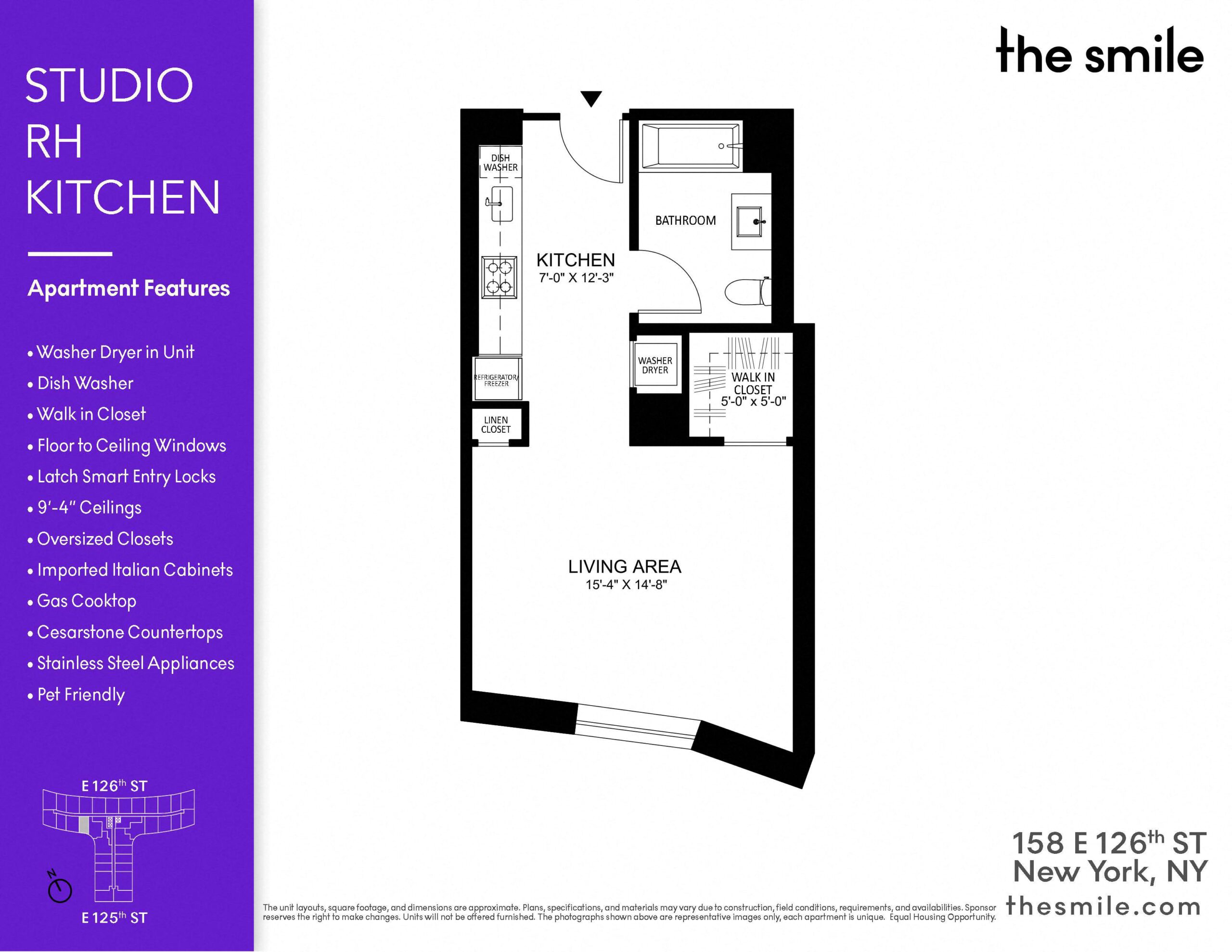 a floor plan of a studio rh kitchen